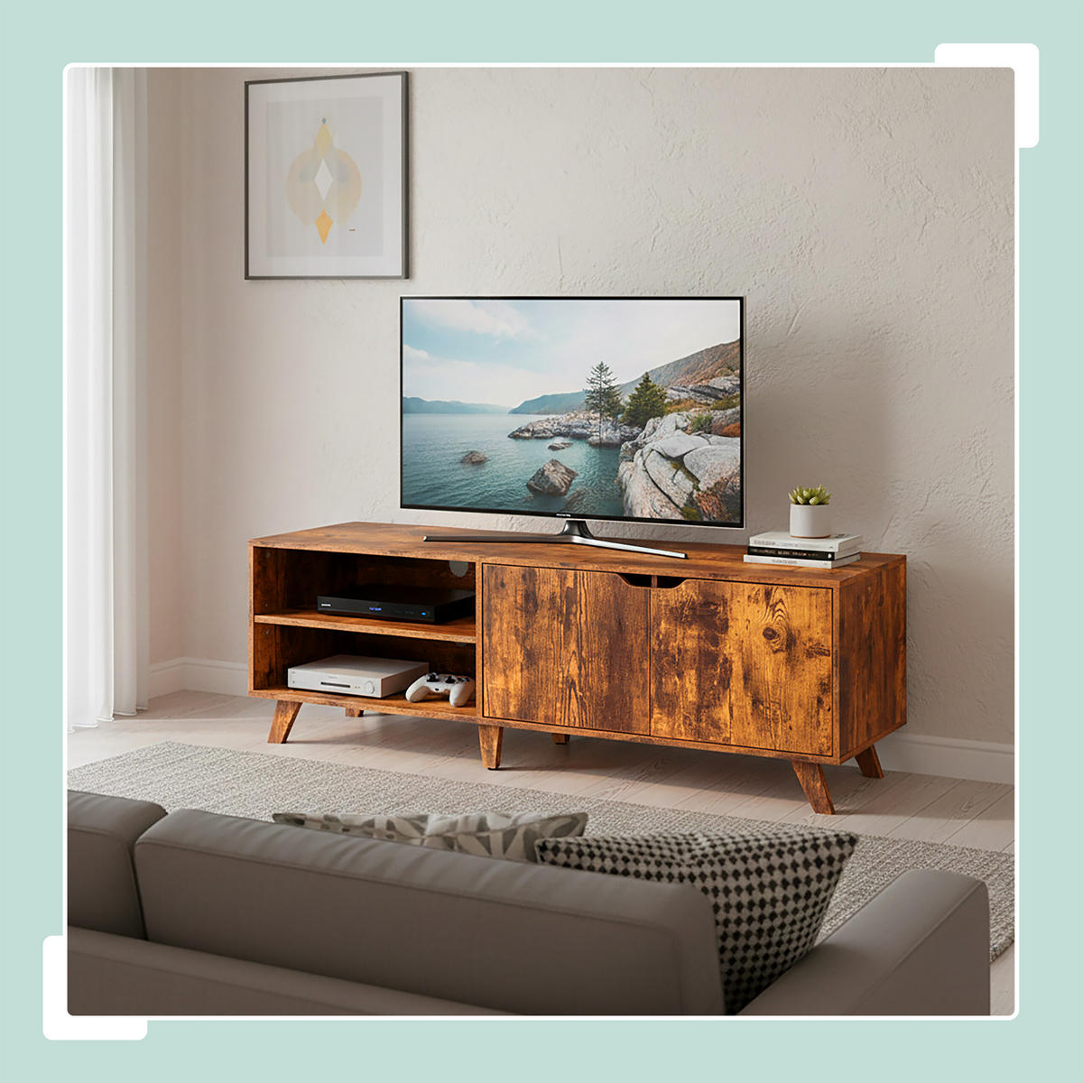TV-LOWBOARD - Braun, Holzwerkstoff (140/50/40cm) - Relaxdays