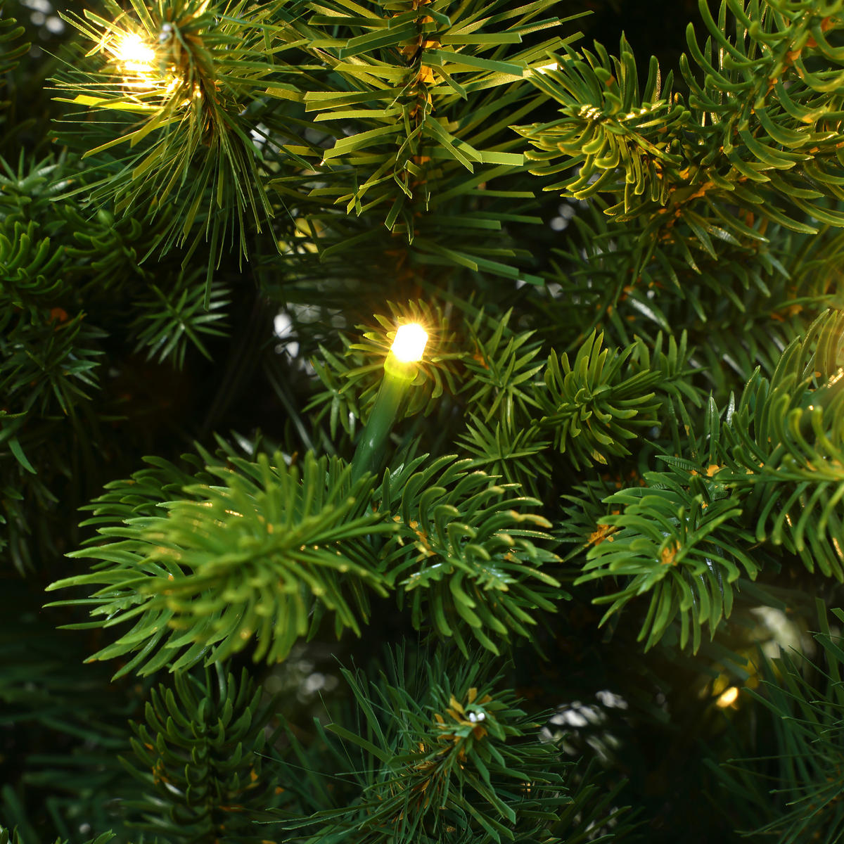 KÜNSTLICHER Weihnachtsbaum 155 cm mit 220 LEDs, Fichten-Optik,1257 PE/PVC-Spitzen - Grün, Kunststoff (81/155cm) - Hometopia