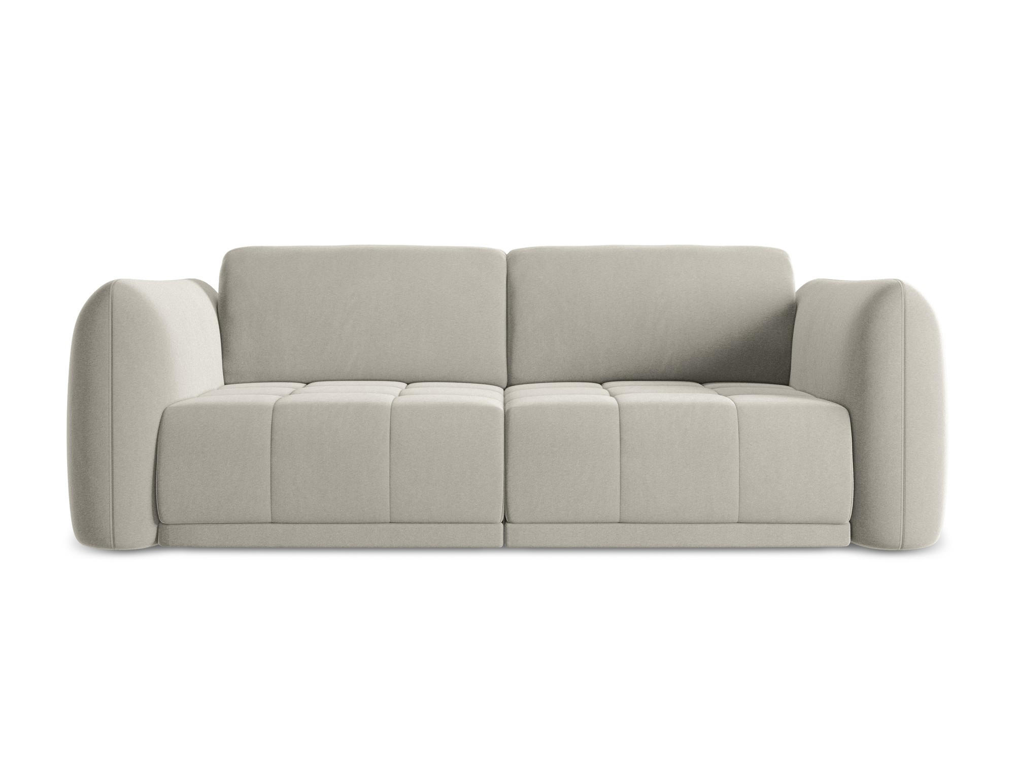 3-SITZER SOFA Samt Stoff Creme - Perlmutt/Creme, Kunststoff/Textil (210/74/105cm) - Makamii