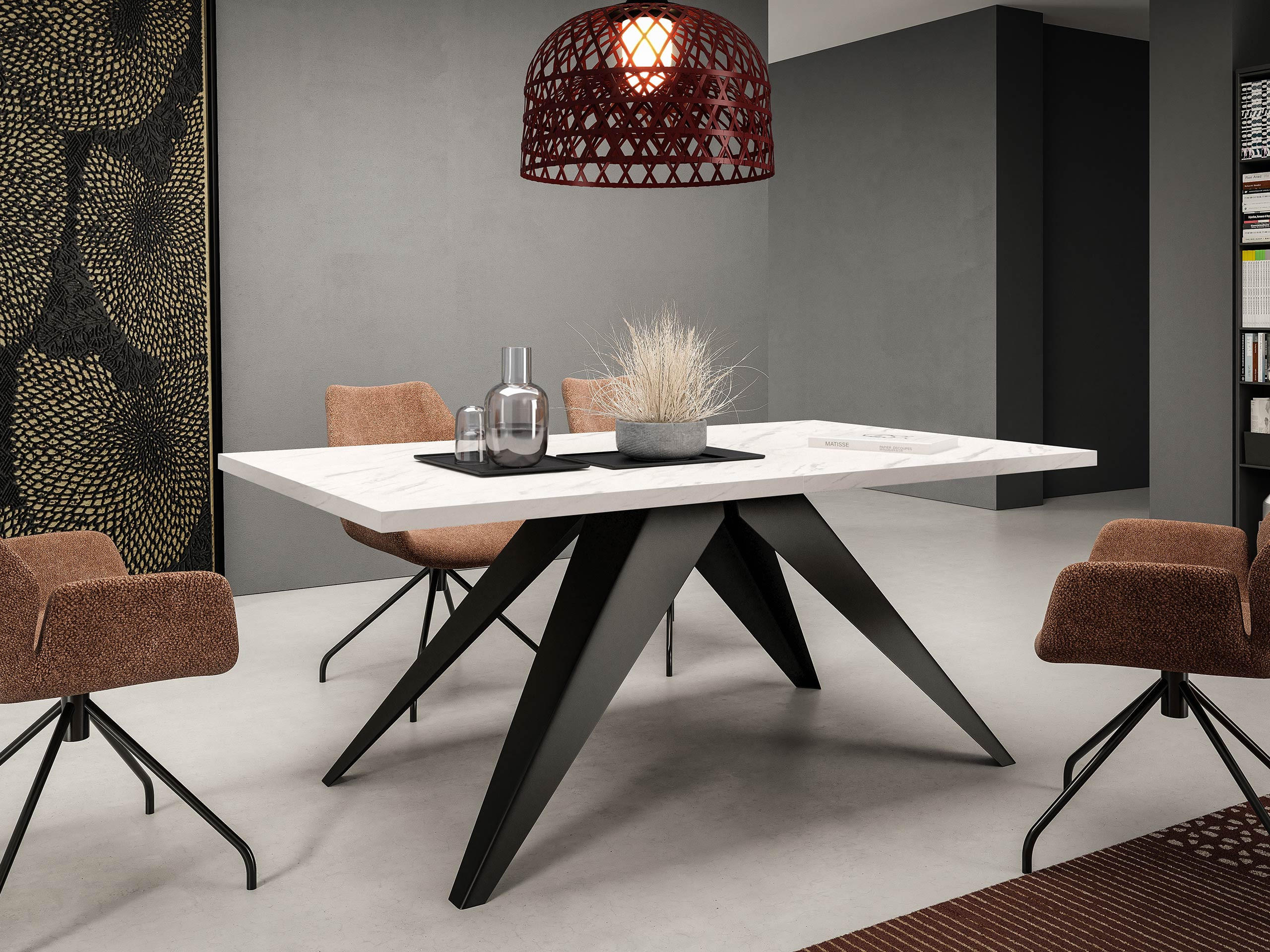 TISCH Vento 100 Ausziehbar - Multicolor/Schwarz, Holzwerkstoff/Metall (80/140/76cm) - MIRJAN24