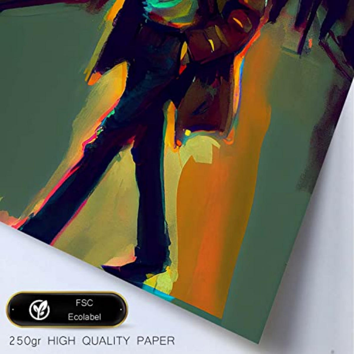 POSTER John Lennon In Voller Farbe Fotostil. A4 Weißer Rahmen - Weiß, Papier (29.7/5/21cm) - Nacnic