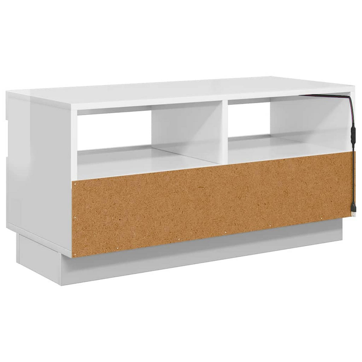 TV-SCHRANK Mit Led-Leuchten Hochglanz-Weiss 80/35/40 Cm - Weiß, Holzwerkstoff (30/40/150cm) - vidaXL