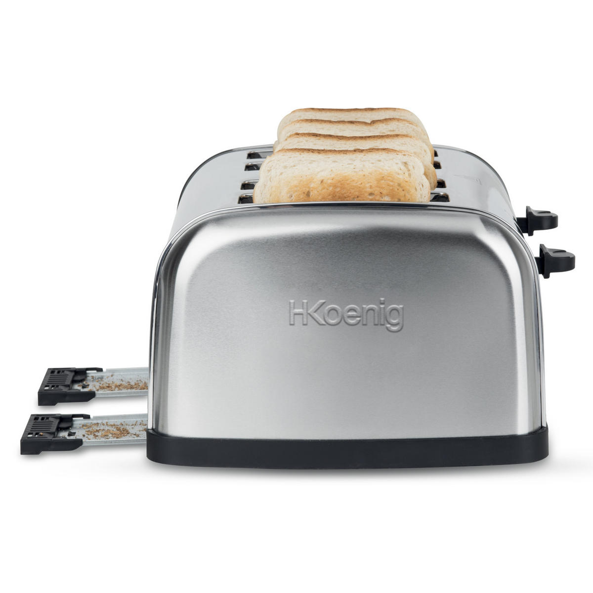 TOASTER TOAS14 Schwarz, mit 4 Schlitzen - Grau, Metall (28.5/18/29.5cm) - HKoenig