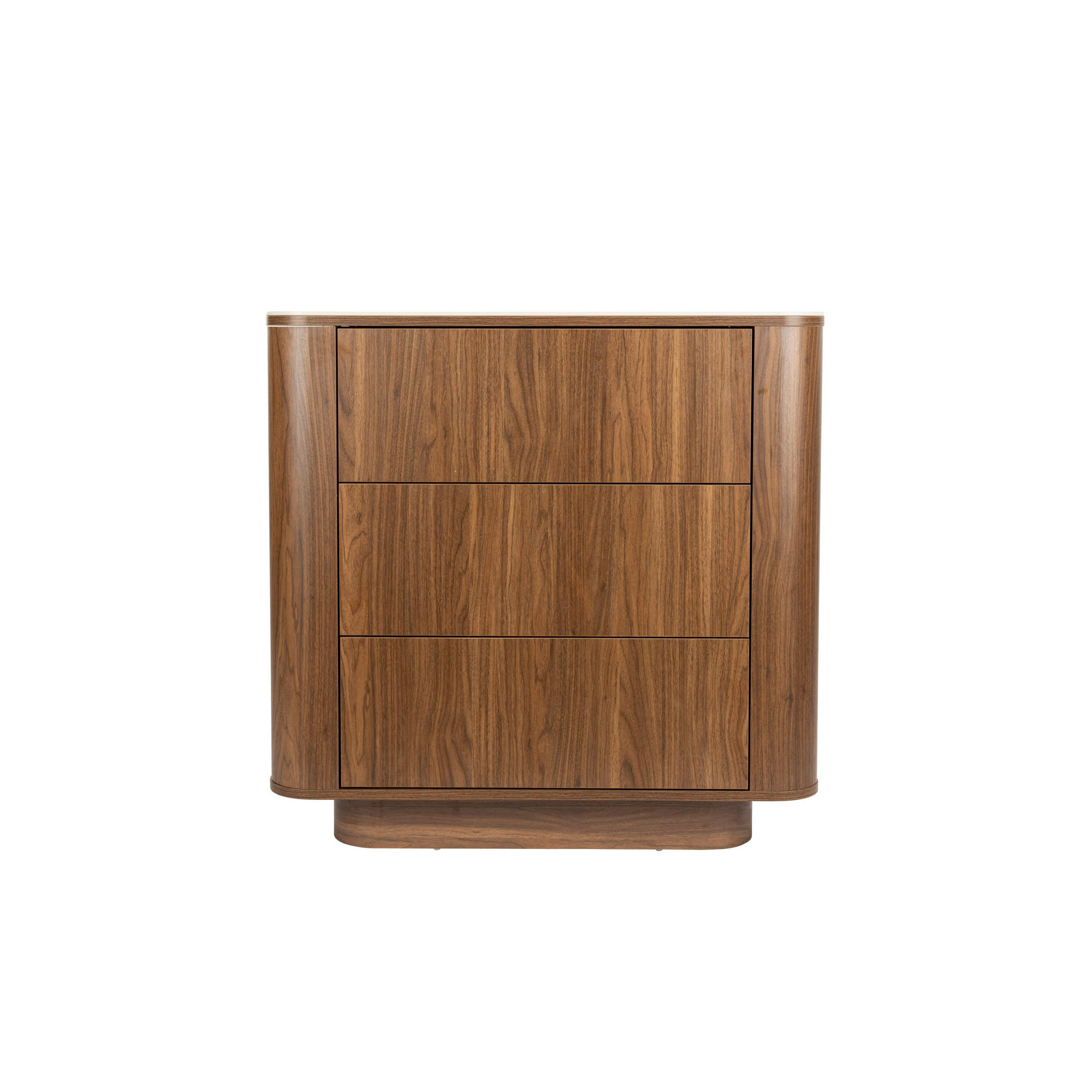 KOMMODE Almira Marmoroptik Walnussfarbe - Braun, Holzwerkstoff (90/80/40cm) - Housecraft Living
