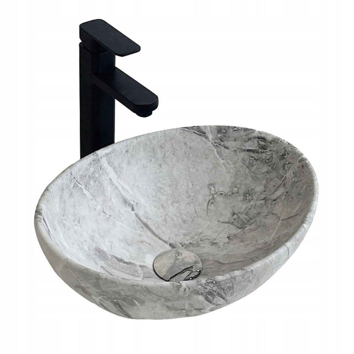 WASCHBECKEN für Aufsatzmontage, grau, 15 x 42 x 34 cm - Grau, Keramik (42/15/34cm)