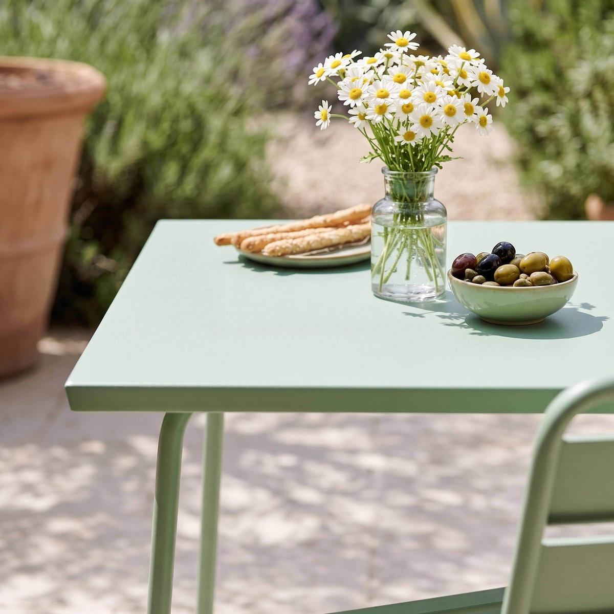 GARTENSET 3-tlg, Salbeigrünen - Grün, Metall - Oviala