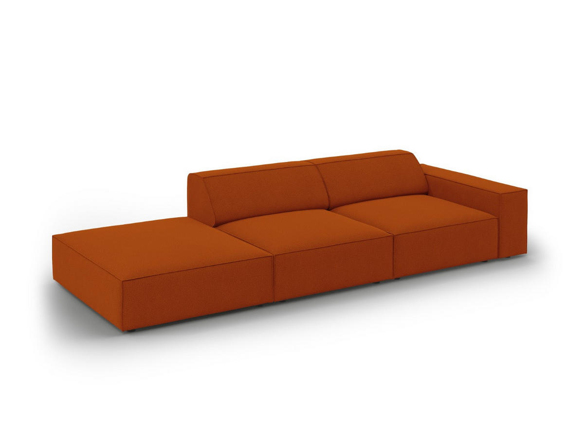 SOFA Jodie aus strukturiertem Stoff terrakotta 3 Sitzplätze - Terra cotta, Textil (102/70/262cm) - Micadoni