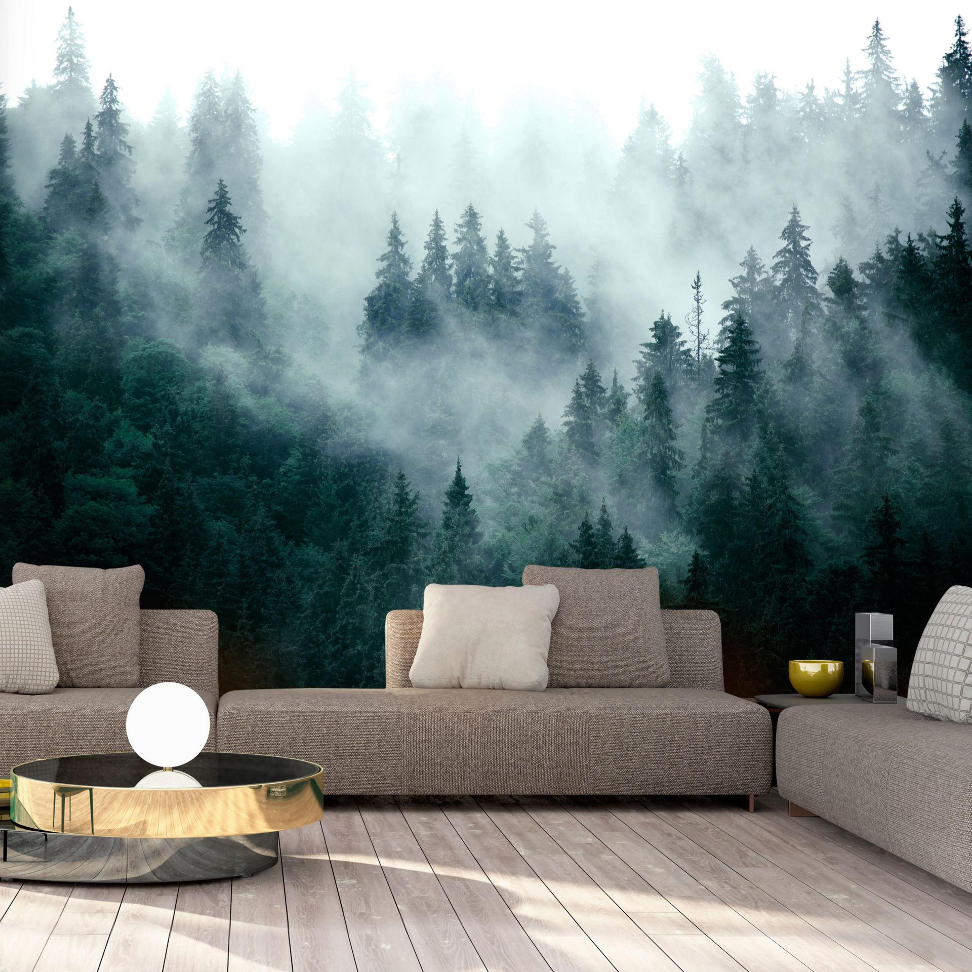 VLIESTAPETE Grau 200/140 cm - Grau/Grün, Textil (200/1cm) - KUNSTLOFT