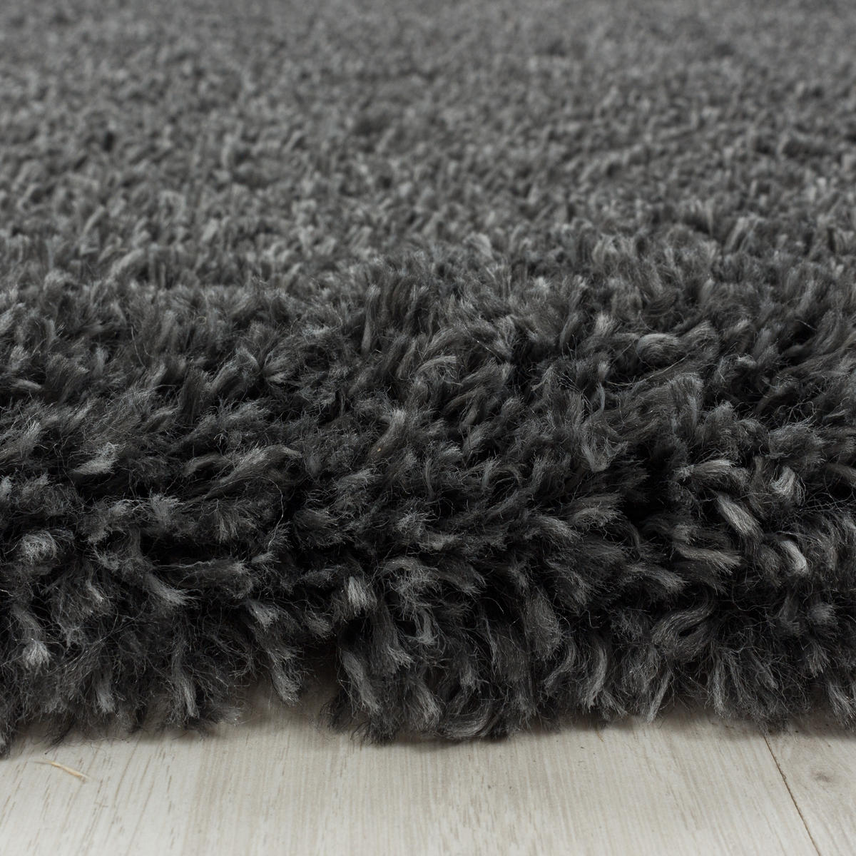 TEPPICH Hochflor Shaggy Uni Style Polypropylen Wohnzimmer Grau Läufer 60x110 - Grau, Textil (60/110cm) - KADIMA DESIGN