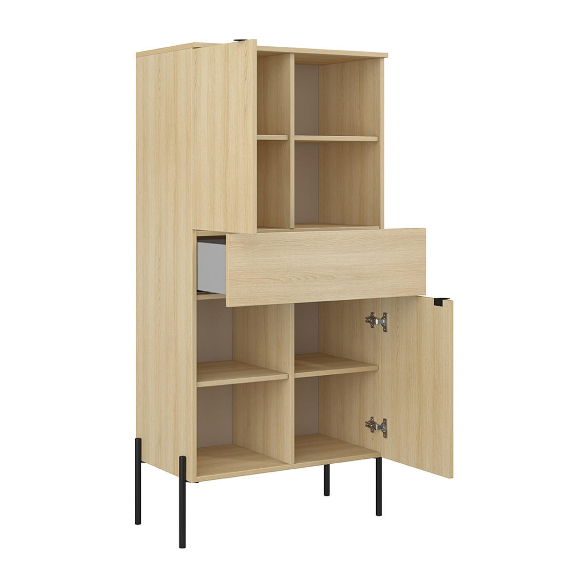 LUCILLA Les - rjava, leseni material (70/149.5/40cm) - Petits-meubles