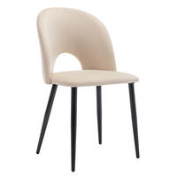 WOHNZIMMER STÜHLE mit Diamantmuster, Samtbezug und verstellbaren Füßen Beige - Beige, Textil (47/84/44cm) - EVRYAE