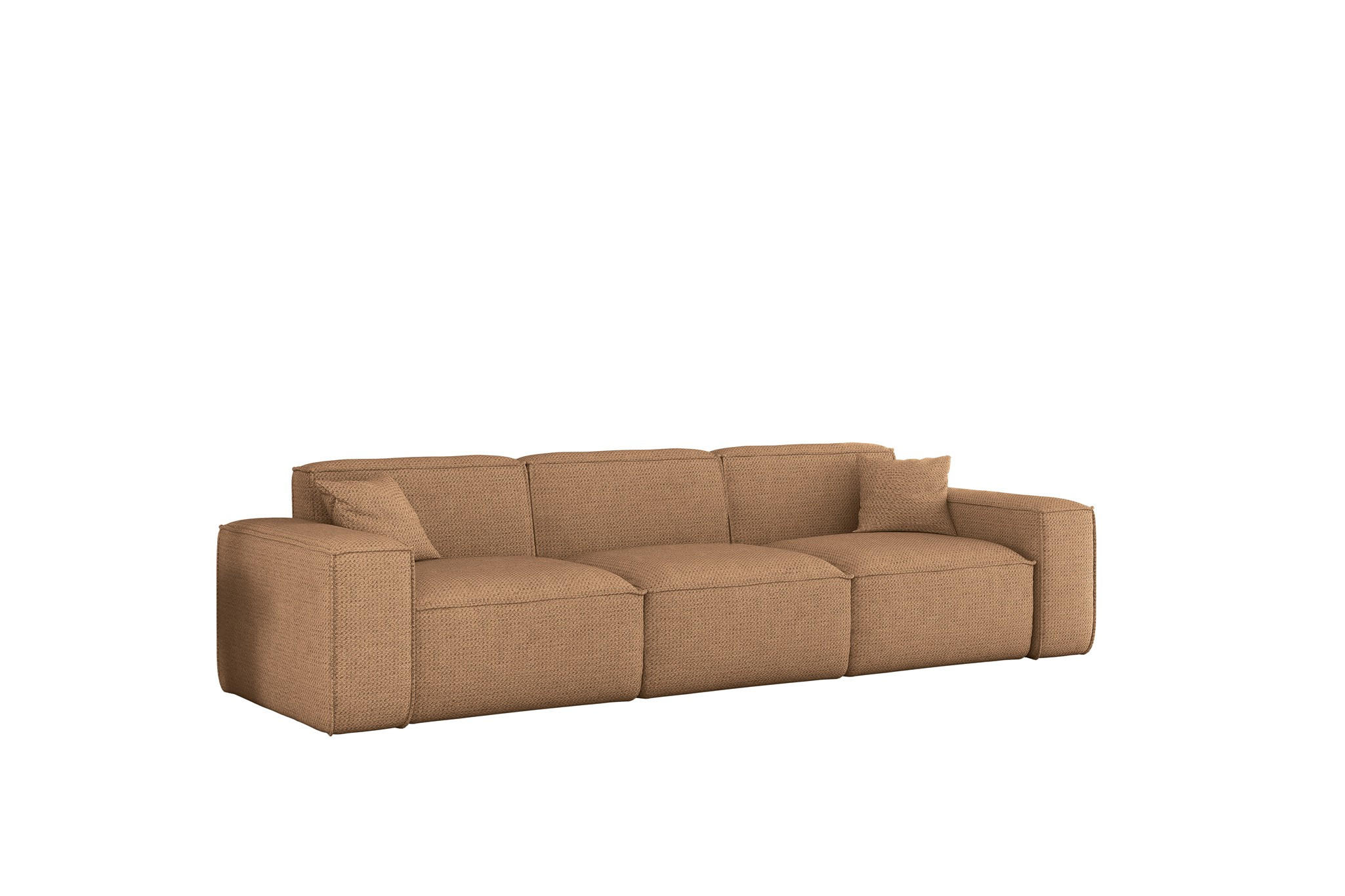 SOFA 3-sitzer Celes Premium In Artico - Rotbraun, Holzwerkstoff/Textil (218/73/90cm) - Fun Möbel