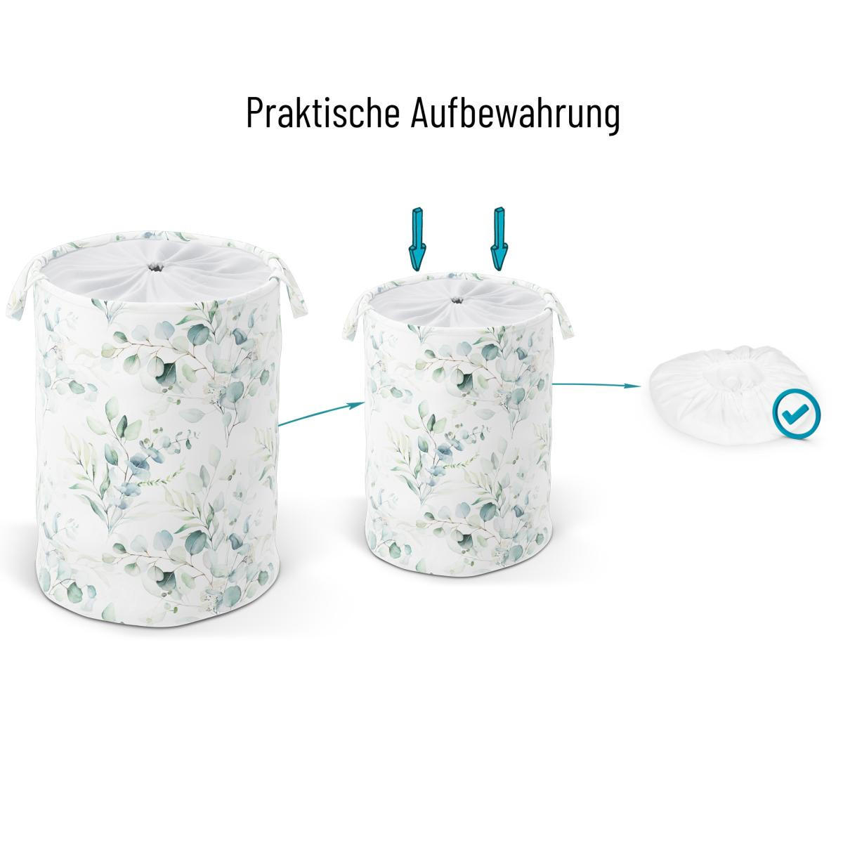 WÄSCHEKORB Eukalyptus - Weiß, Textil (37/55/55cm) - Sanilo