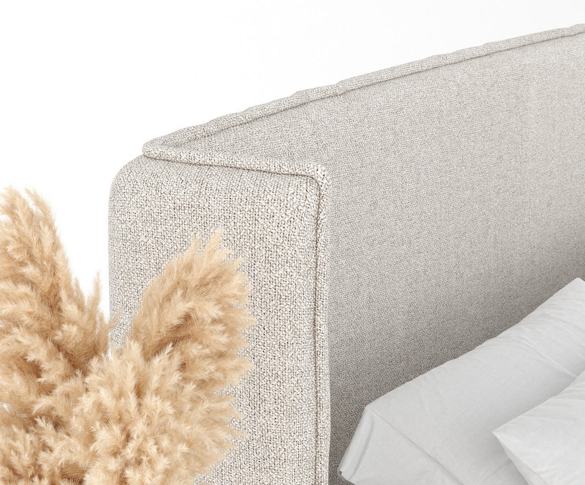BOXSPRINGBETT Segni Hellbeige 200/200 cm mit Matratze und Topper - Beige/Schwarz, Holz/Holzwerkstoff (200/200cm) - Maison de Reve