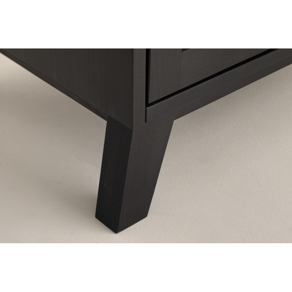 VITRINE - Schwarz/Naturfarben, Holz (70/160/50cm) - MSL wooden furniture
