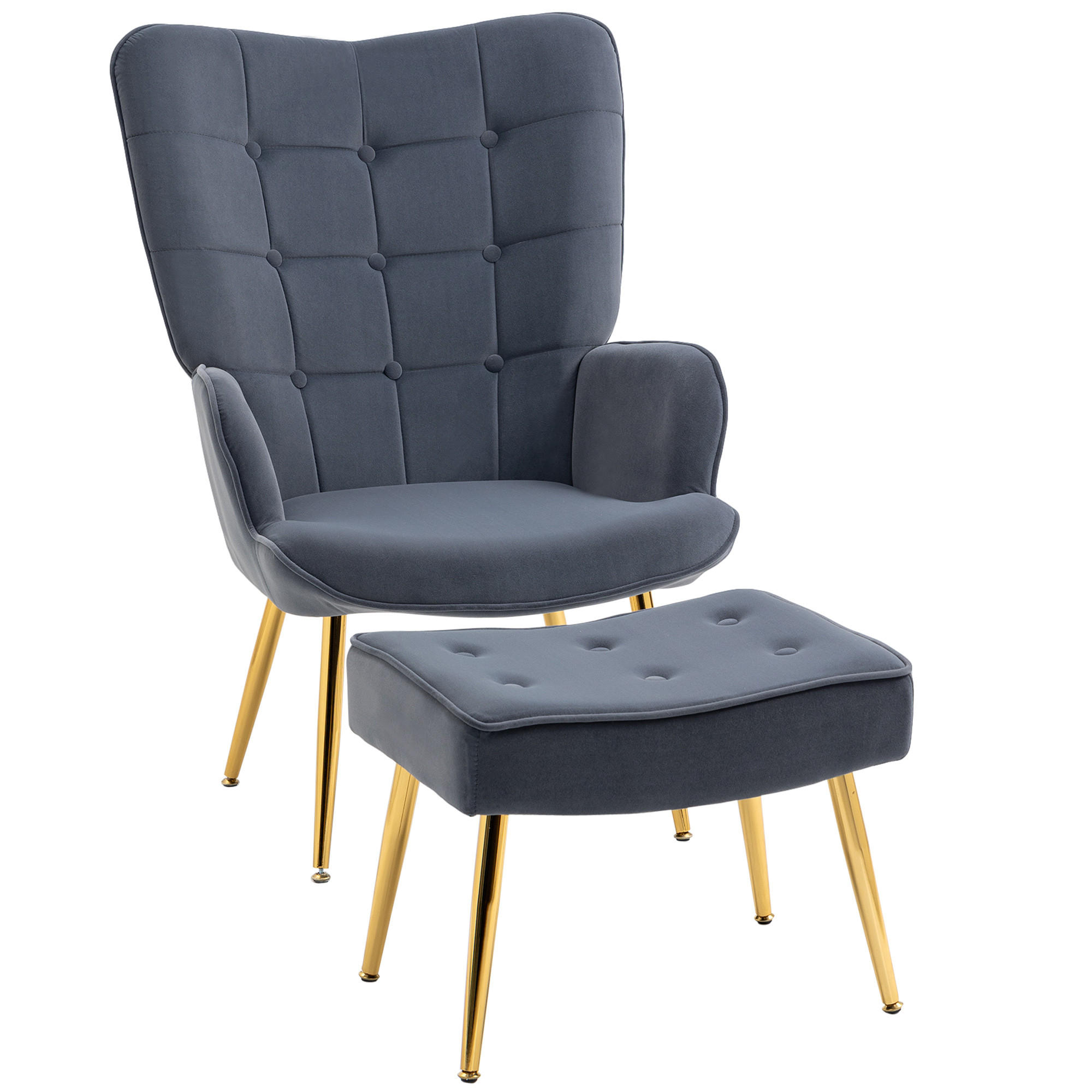 SESSEL mit Fusstütze DE-17428 Dunkelgrau - Dunkelgrau, Metall (71/99/77cm) - ComfortXL