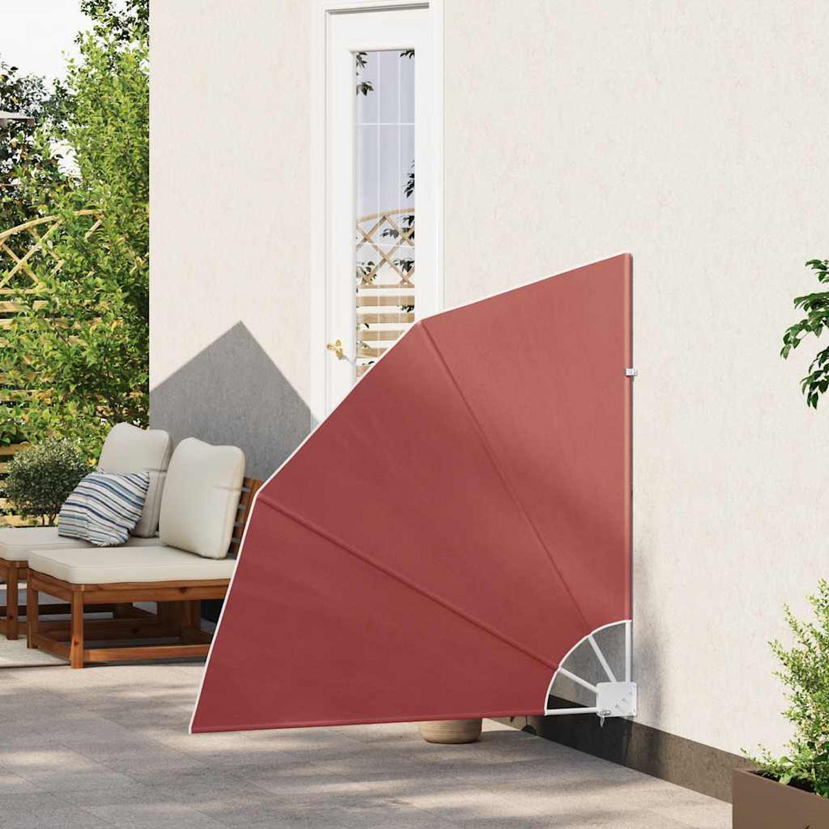 FALTBARER Balkonfächer Terracotta-Rot 140/140 Cm - Orange, Textil (140/140cm) - vidaXL