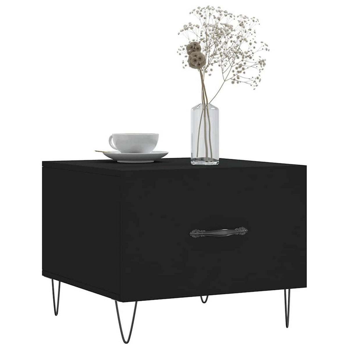 COUCHTISCHE 2 Stk. Schwarz 50x50x40 cm Holzwerkstoff - Schwarz, Holzwerkstoff (50/50/40cm) - furnicato
