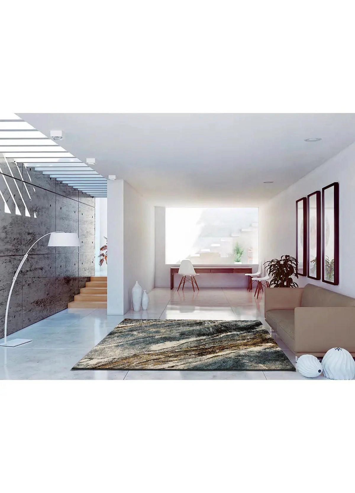 WEBTEPPICH Grau Marmol Madera 160/230 cm - Grau, Naturmaterialien/Textil (160/230cm) - Atticgo