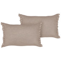DEKORATIVNÍ POLŠTÁŘ sada 2 ks Světle hnědý 30/45 cm Sassafras - světle hnědá, textil (45/30cm) - Beliani