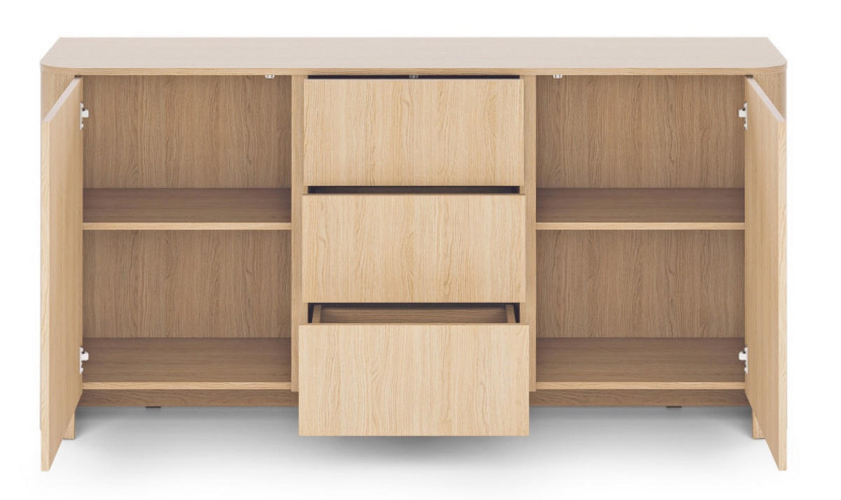 SIDEBOARD Vincenza Eiche BALI KSZ 168 Geräumig - Beige, Holzwerkstoff (168/84/39cm) - Sepro Meble