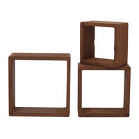 WANDREGALE SET, 3er Set Dunkelbraun 9/26/26 cm - Dunkelbraun, Holz (9/26/26cm) - Mobili Rebecca