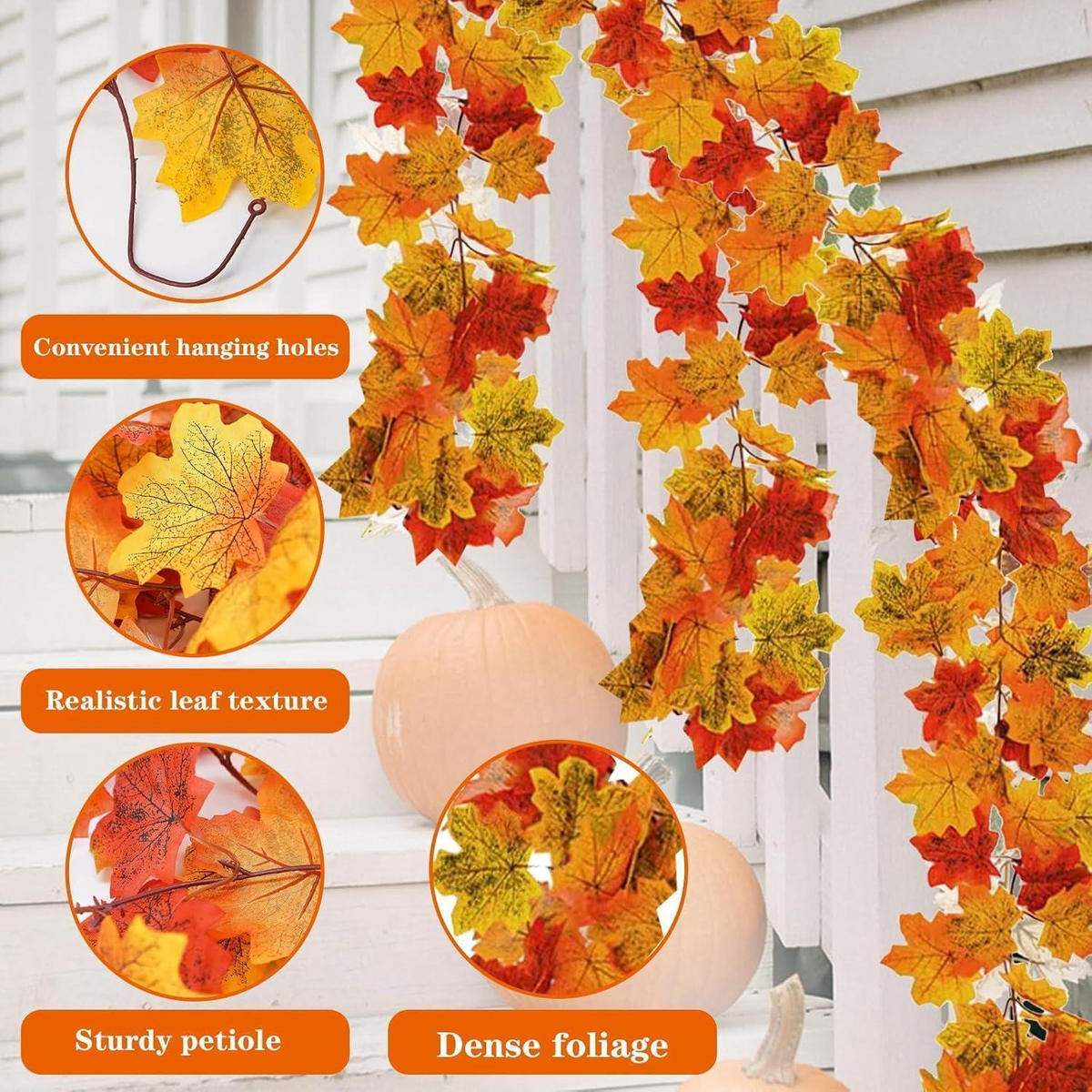 HERBSTGIRLANDE Ahornblatt 2-teiliges Set 1.75m - Multicolor, Kunststoff (1cm)
