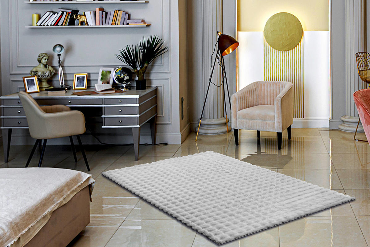 TEPPICH Bubble 120/170 cm - Silberfarben, Textil (120/170cm) - rugsX