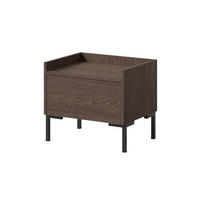 NACHTTISCH auf Beinen Liam 50 Baltic Storm - Walnussfarben/Schwarz, Holzwerkstoff/Metall (52/45/41cm) - mzm24