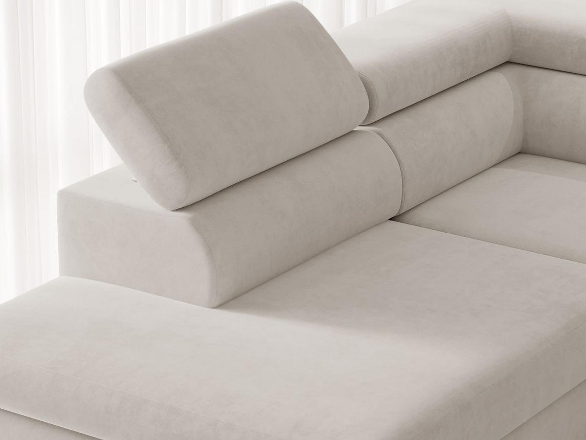 ECKSOFA U Argon Ecru - Ecru/Schwarz, Holz/Textil (322/190cm) - Graingold