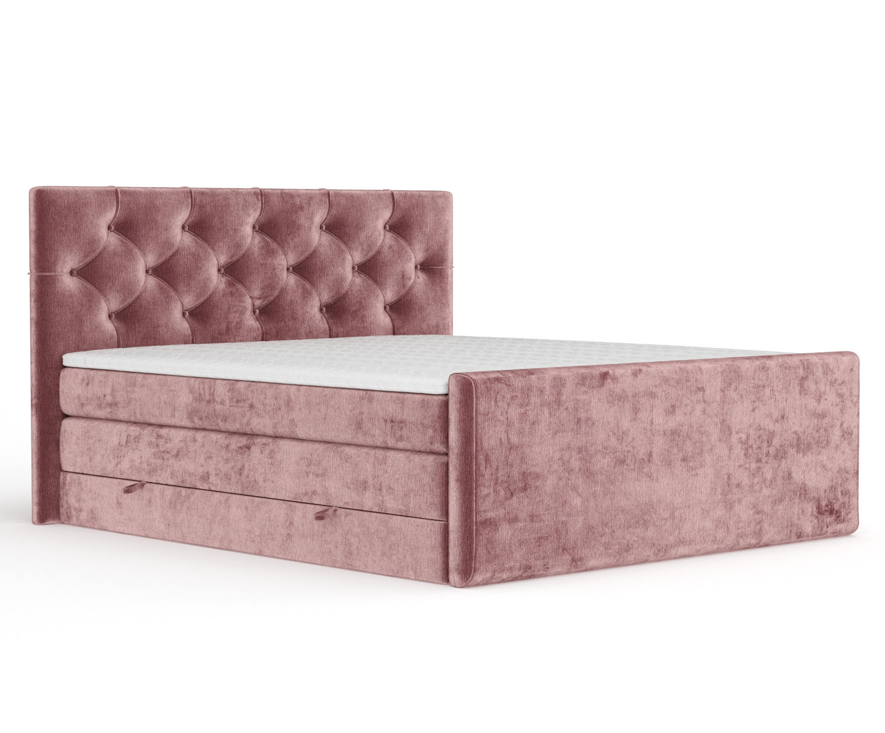 BOXSPRINGBETT Hugo Rosa 200/200 cm - Schwarz/Rosa, Holz/Holzwerkstoff (200/200cm) - Maison de Reve