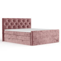 BOXSPRINGBETT Hugo Rosa 200/200 cm - Schwarz/Rosa, Holz/Holzwerkstoff (200/200cm) - Maison de Reve