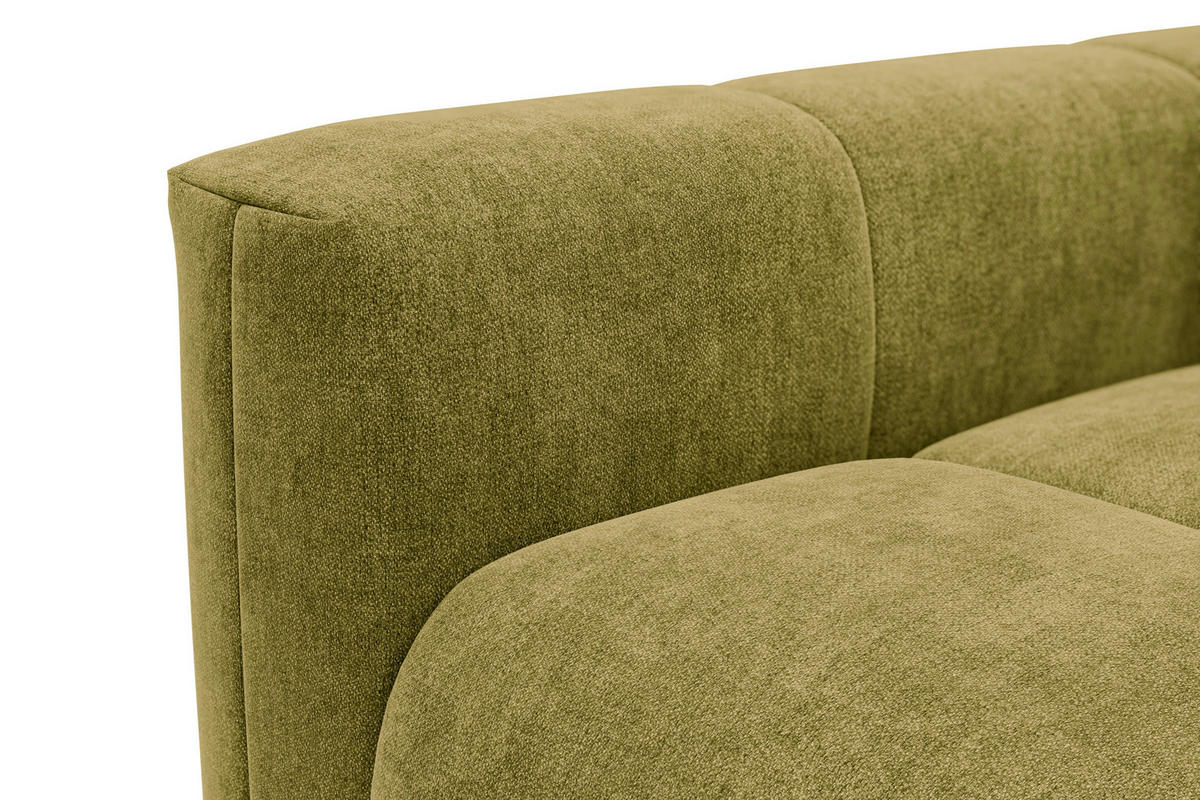 ECKSOFA VERONA 3-Sitzer rechts, Khaki - Schwarz/Grün, Holz/Textil (224/173cm) - Courtois Laville