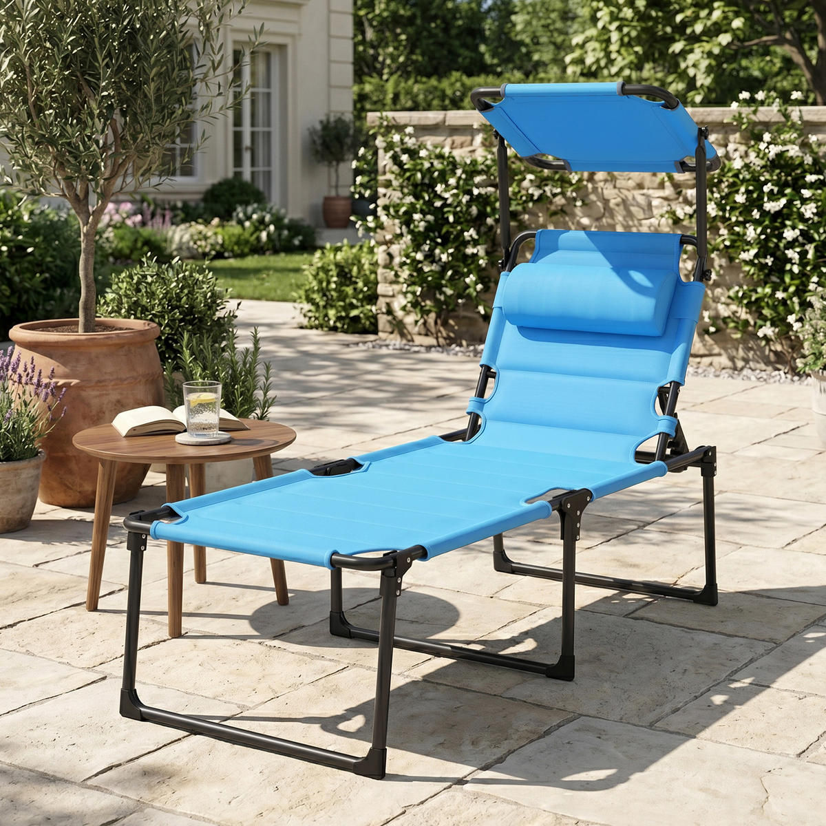 GARTENLIEGE Hellblau 1 Stück - Hellblau, Metall (70/45/200cm) - GiPP