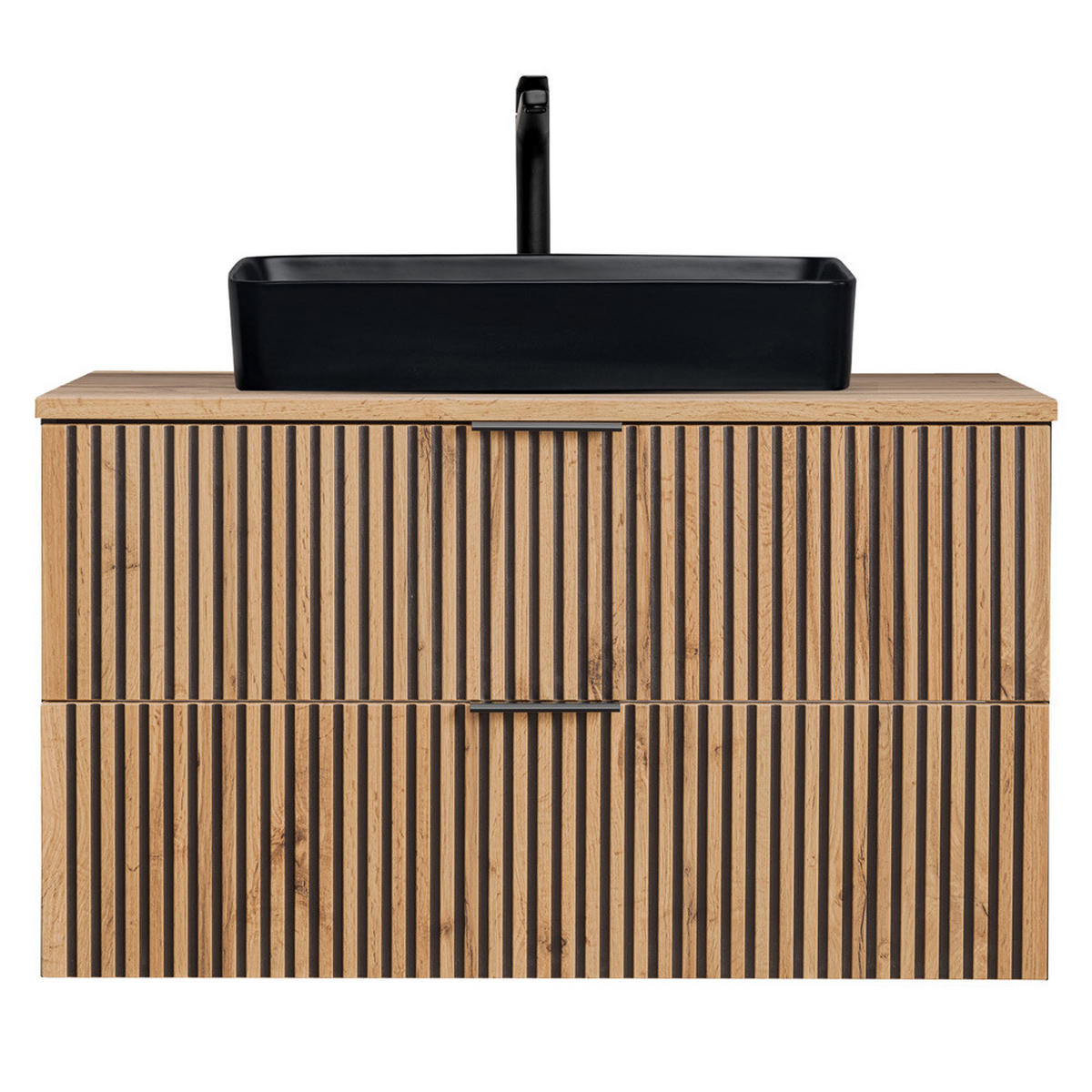 WASCHBECKENSCHRANK Xanten-56 - Braun, Holzwerkstoff (101/70/47cm) - Lomado