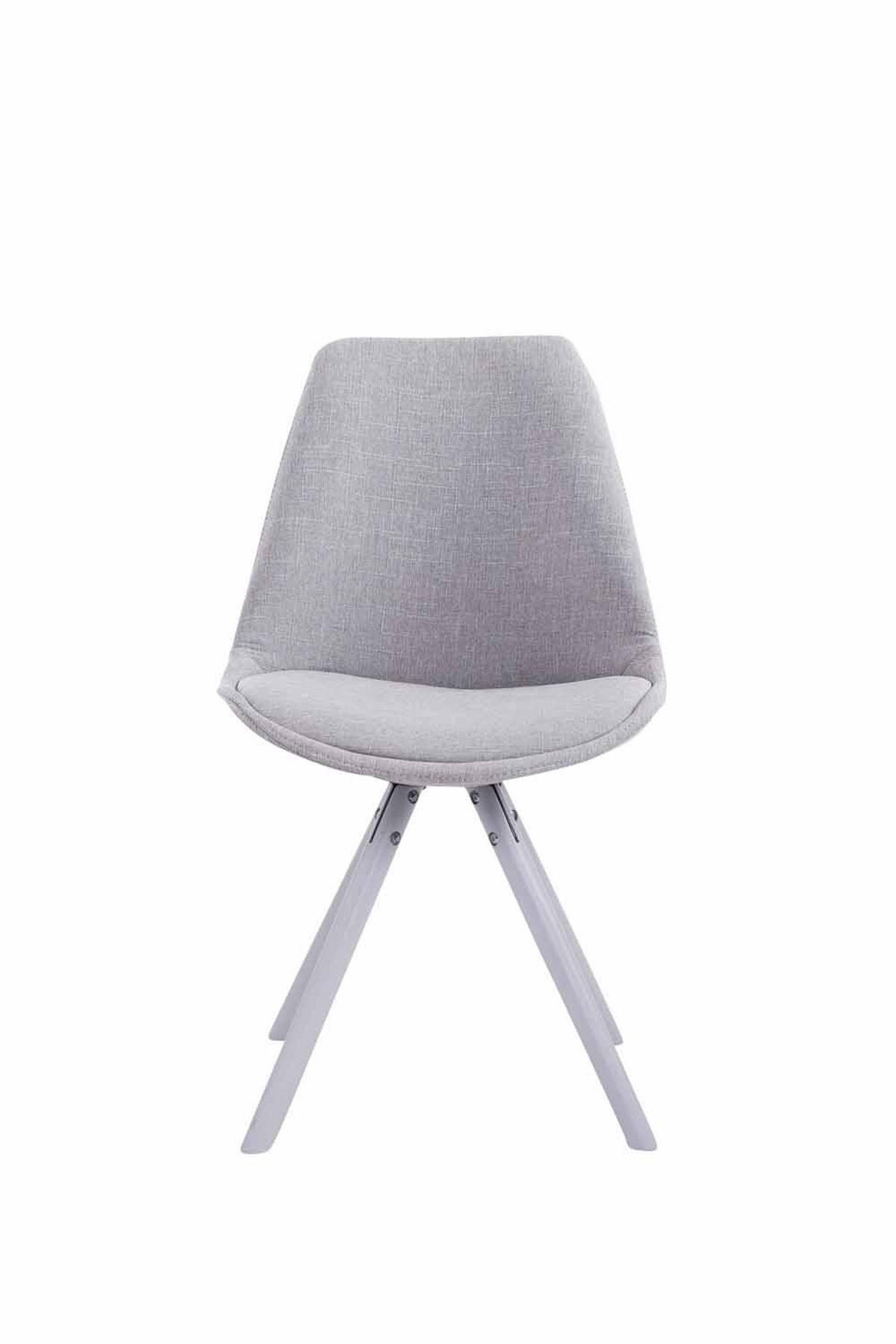 STUHL Stoff grau - Weiß/Grau, Holz/Textil (48/84/56cm) - CLP