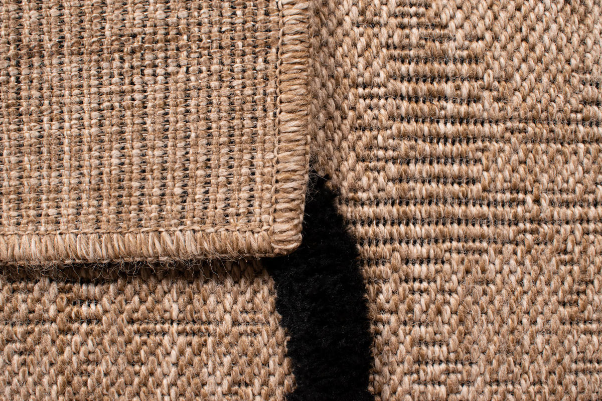 TEPPICH mit Jute-Optik Linien schwarz Palma 160x230 cm - Schwarz, Textil (160/230cm) - Nazar Rugs