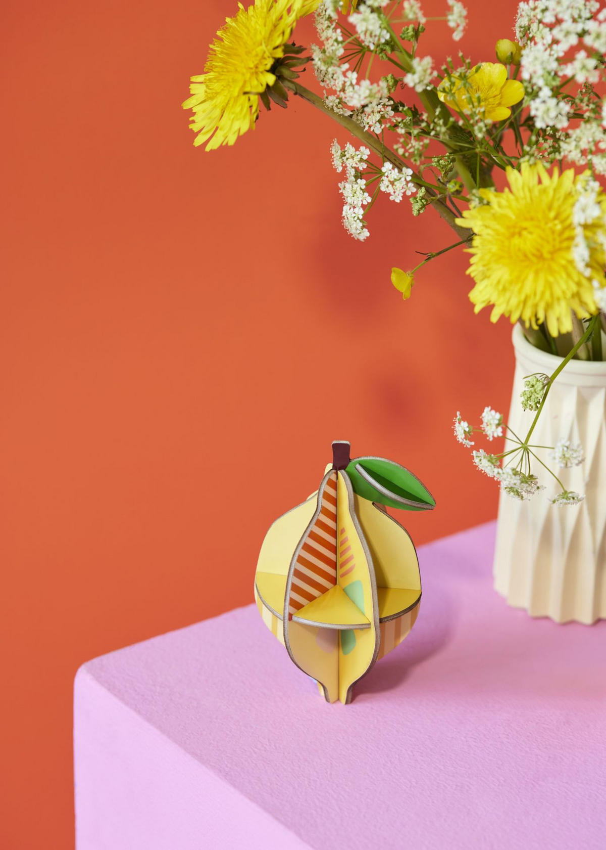 WANDSKULPTUR Bunt 5,5/10 cm - Multicolor, Wellpappe (5.5/10/6cm) - Studio Roof