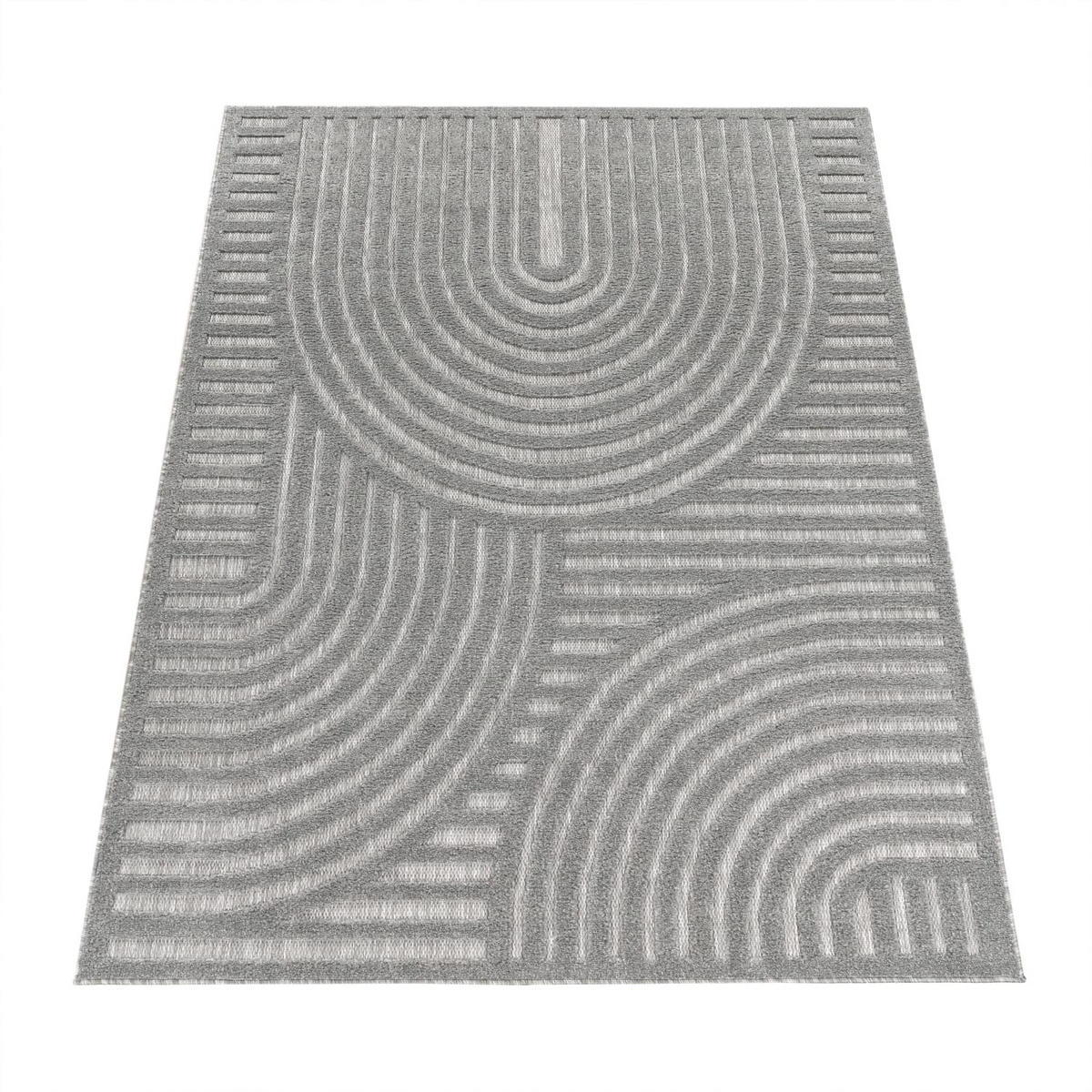 TEPPICH Kurzflor Struktur Wohnzimmer schmutzabweisend Grau Läufer 60x100 - Grau, Textil (60/100cm) - KADIMA DESIGN