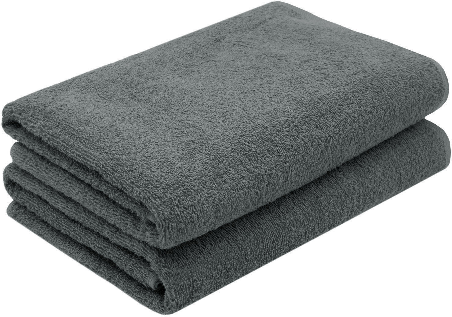 DUSCHTÜCHER, 2er-Set, 70x140 cm, 100% Baumwolle, Grau - Graphitfarben, Textil (70/140cm) - Zollner