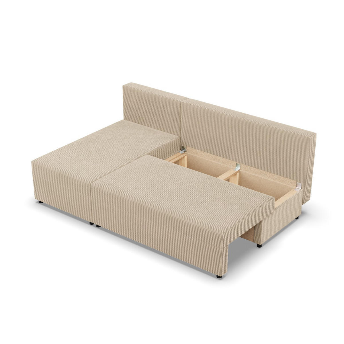 ECKSOFA MIT SCHLAFFUNKTION FERMO BONELL Beige - Beige, Textil (137/201cm) - Mebligo