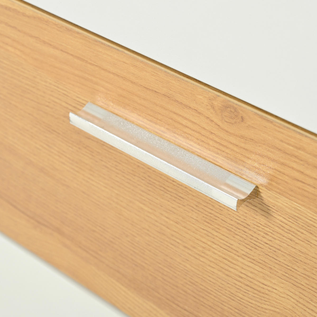 SIDEBOARD aus MDF 160x40x77 cm Holzfarbe/Weiß mit LED-Beleuchtung und 4 Schubladen - Naturfarben, Holzwerkstoff (160/77/40cm) - IVMEU