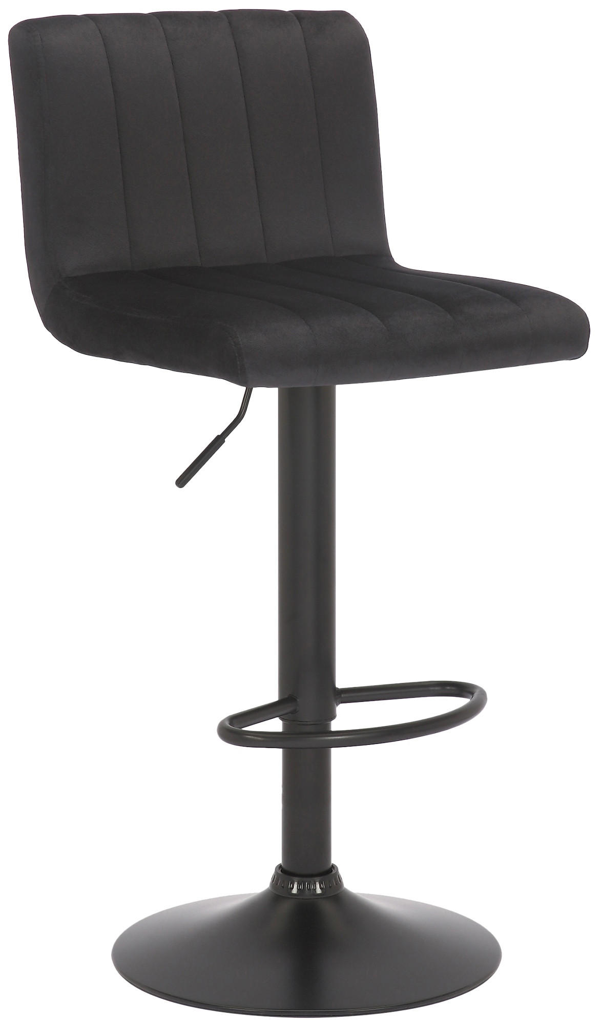 BARHOCKER Samt schwarz - Schwarz, Textil/Metall (41/87/49cm) - CLP