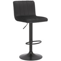 BARHOCKER Samt schwarz - Schwarz, Textil/Metall (41/87/49cm) - CLP