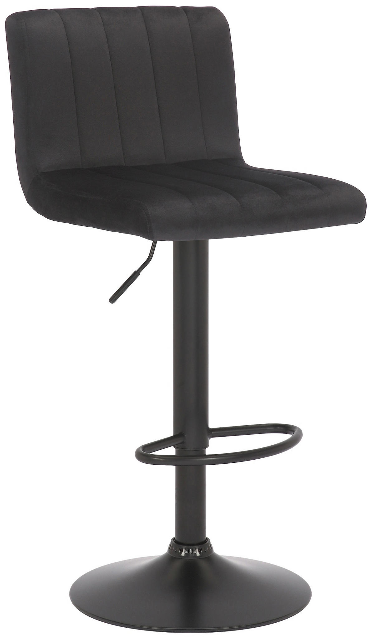 BARHOCKER Samt schwarz - Schwarz, Textil/Metall (41/87/49cm) - CLP