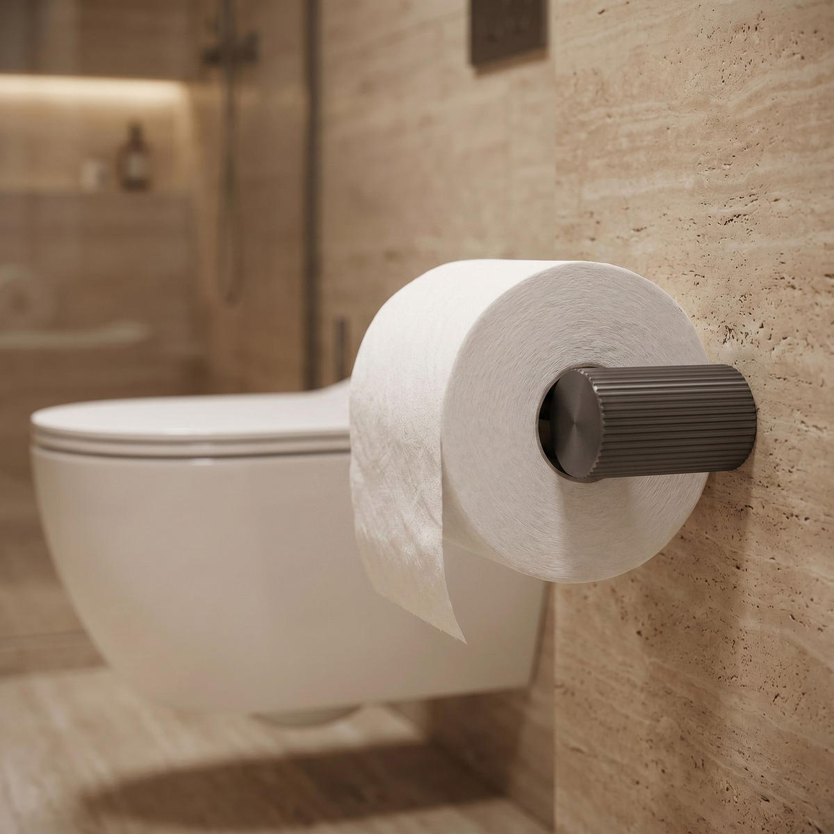 HALTER Für Toilettenpapier Rea 64105 Solo Titan - Titanfarben, Metall (16.3/3/6.5cm) - REA
