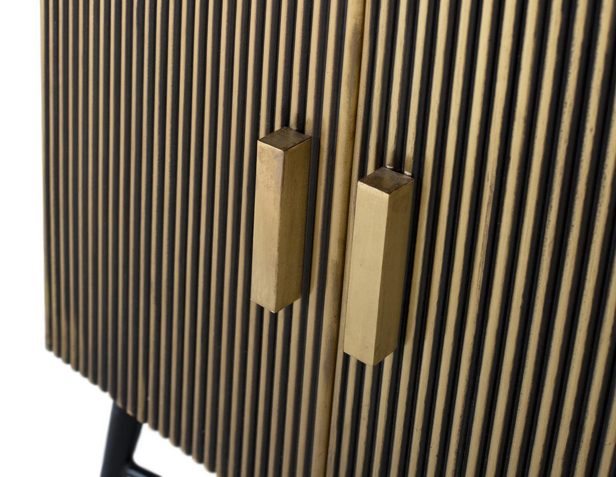 SIDEBOARD aus Mangoholz und Marmor - Bronzefarben, Holz (40/86/150cm) - Giner y Colomer