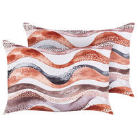 GARTENKISSEN 2er-Set Abstraktes Muster braun 40/60 cm Seborga - Braun, Textil (40/60cm) - Beliani