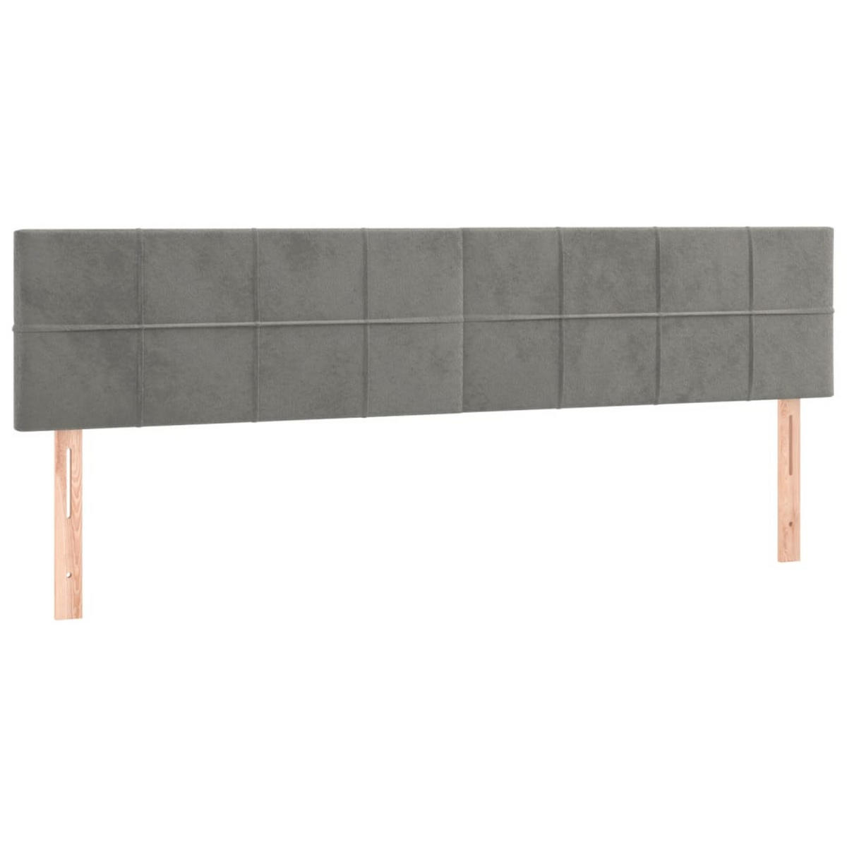 BOXSPRINGBETT MIT MATRATZE & LED HELLGRAU 160X200 CM SAMT - Hellgrau, Holz/Textil - vidaXL