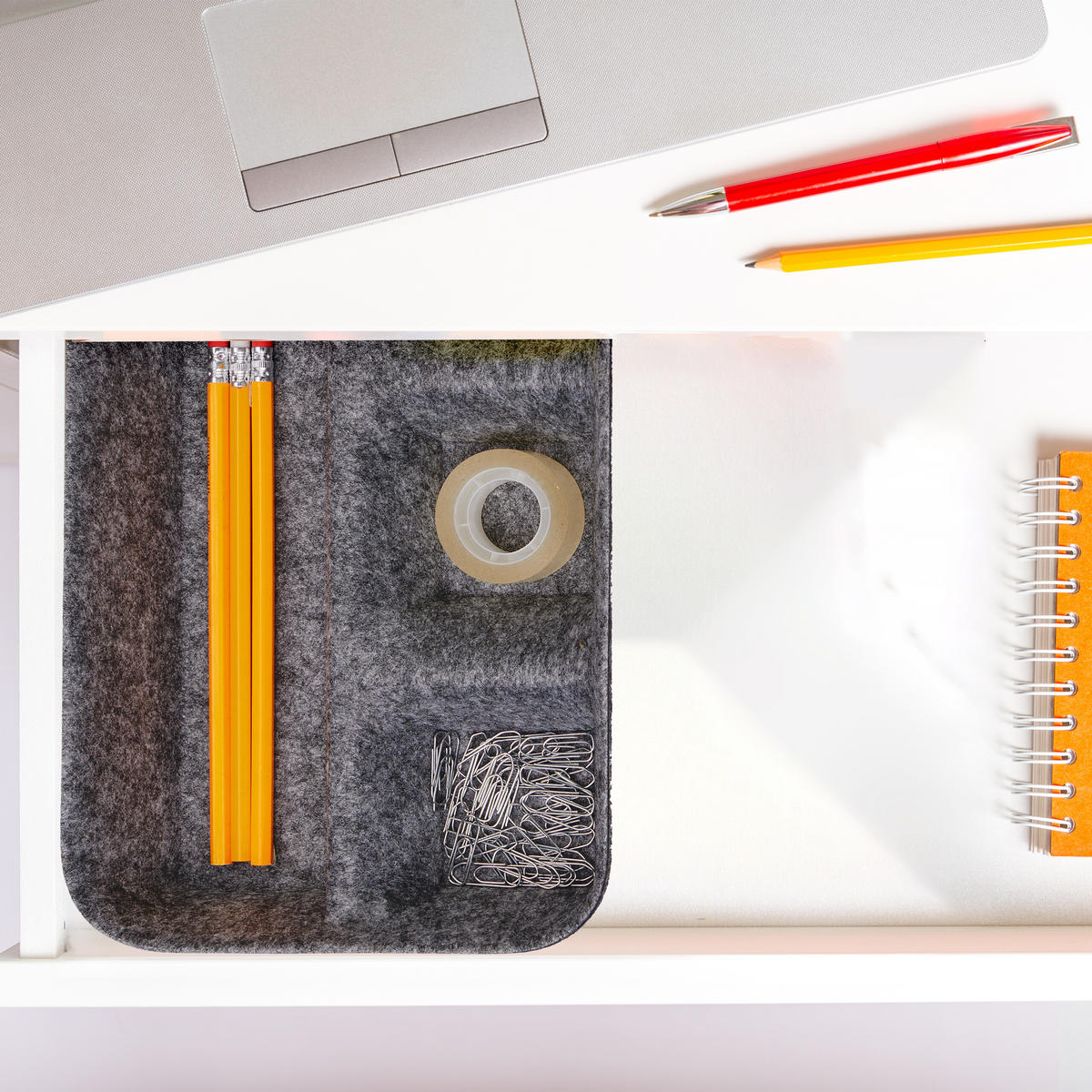 SCHUBLADENORGANIZER - Anthrazit, Textil (19/29.5/5.5cm) - Relaxdays